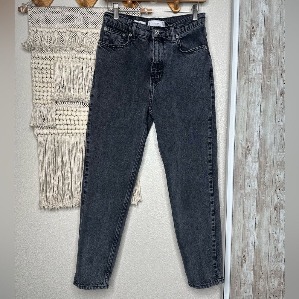 MNG Denim Black Wash Mom Jeans